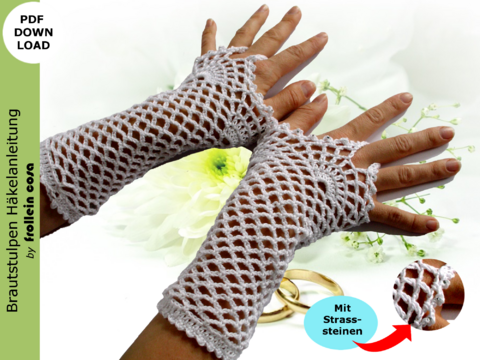 Häkelanleitung "Brautstulpen"