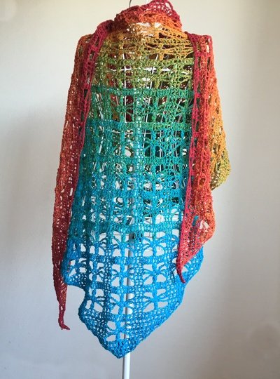 Tuch Glücks-Gitter mit 1 Woolly Hugs BOBBEL-COTTON häkeln