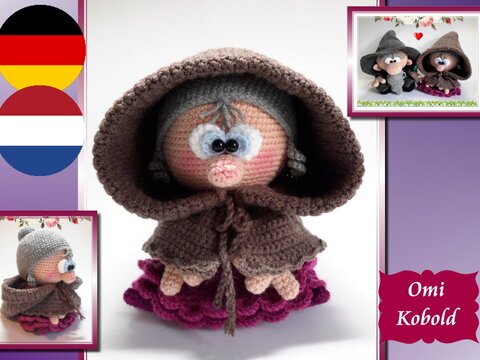Häkelanleitung Omi Kobold, Amigurumi