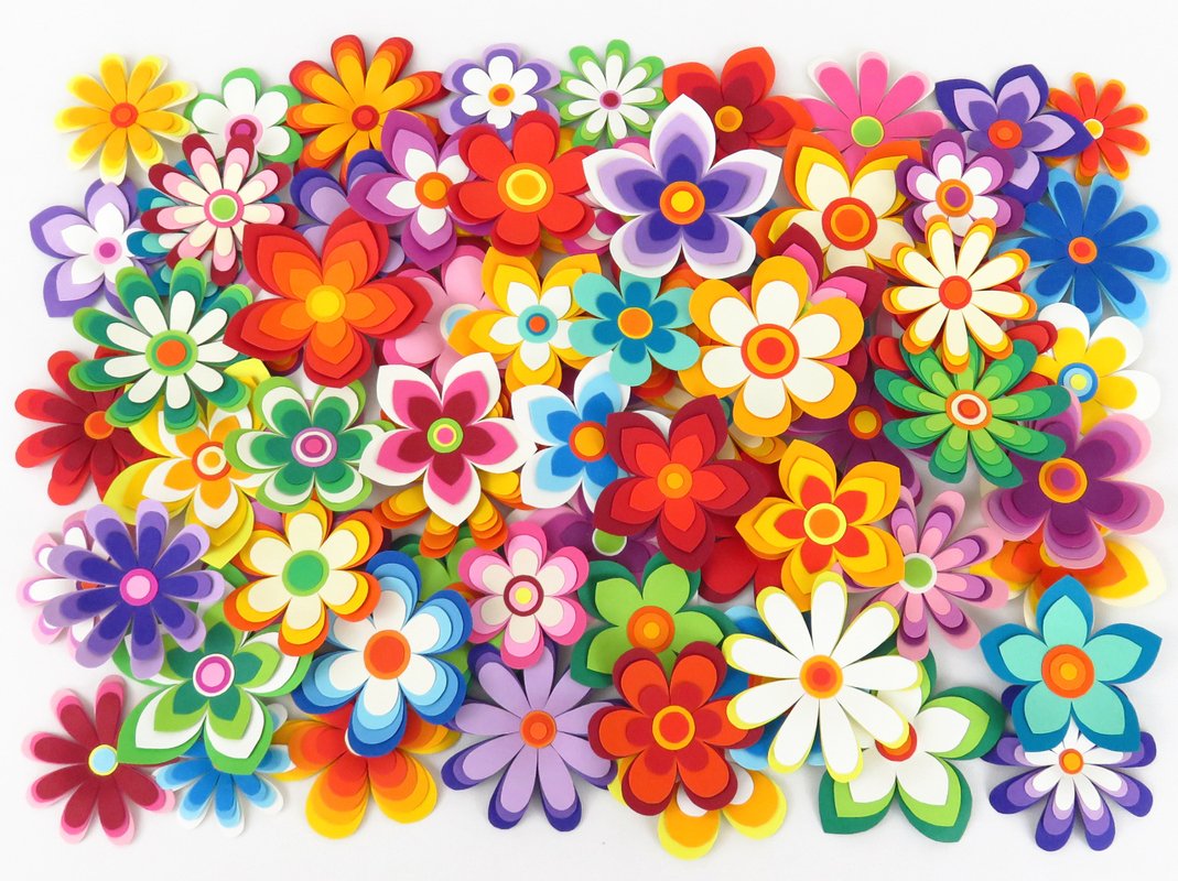 Deko-Blumen aus Papier – Set 1 – Bastelanleitung und Vorlagen