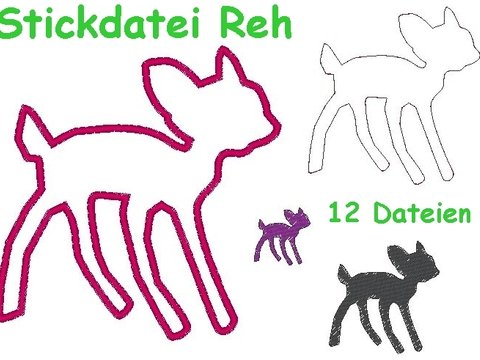 Stickdatei Reh Rehkitz Doodle