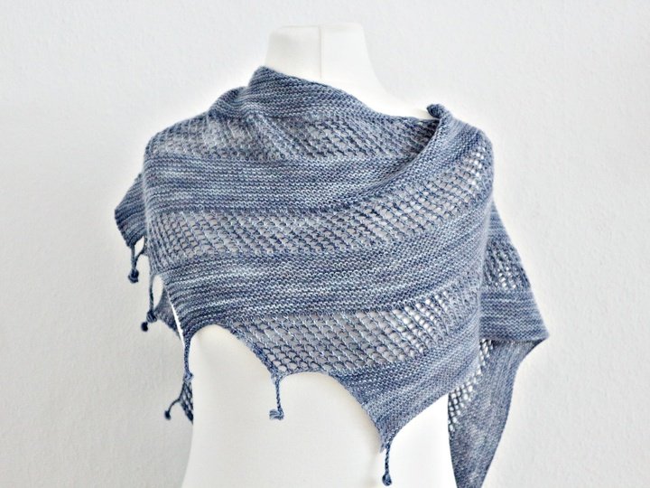 Knitting Pattern PDF Dragon Tail Shawl – Easy Textured Scarf with Bobbles