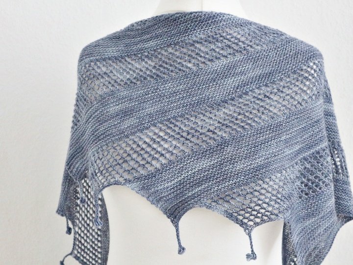 Knitting Pattern PDF Dragon Tail Shawl – Easy Textured Scarf with Bobbles