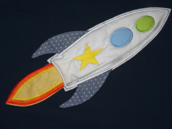 Stickdatei 3-D Rakete in 20 cm und 30 cm