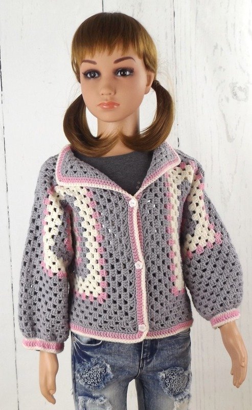 Häkelanleitung Kinderjacke "Granny", Gr. 98 - 110 - Bild 3