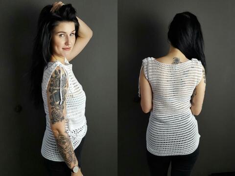 76 Häkelanleitung Sommertop Laura  xs - xl