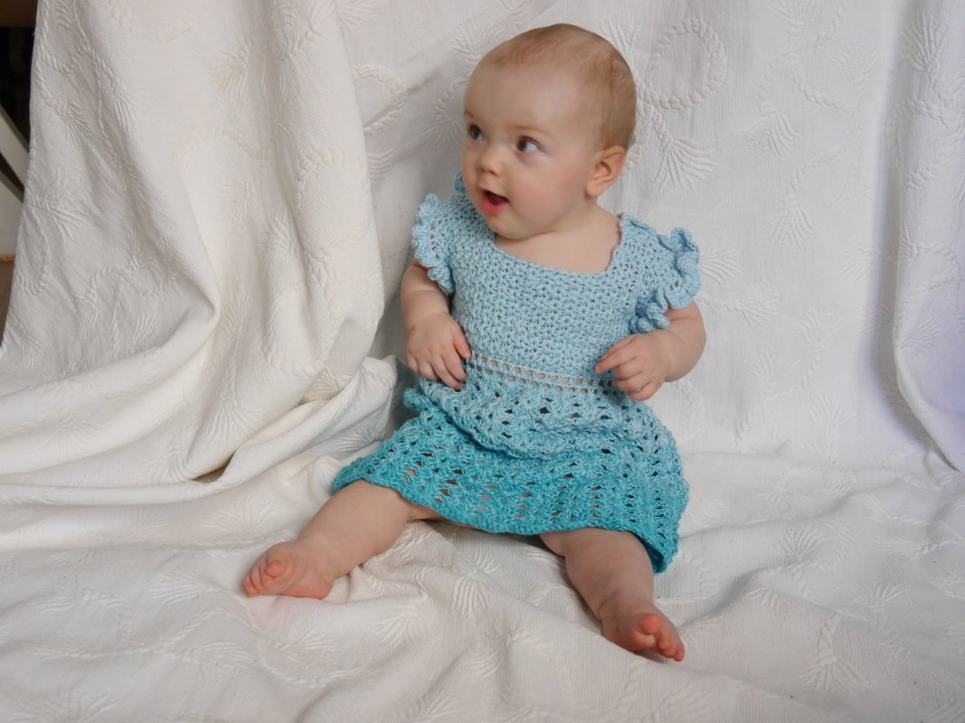 Häkelanleitung Kinderkleid Größe 92 für alle Größen leicht anzupassen Karibik Traum - Bild 3