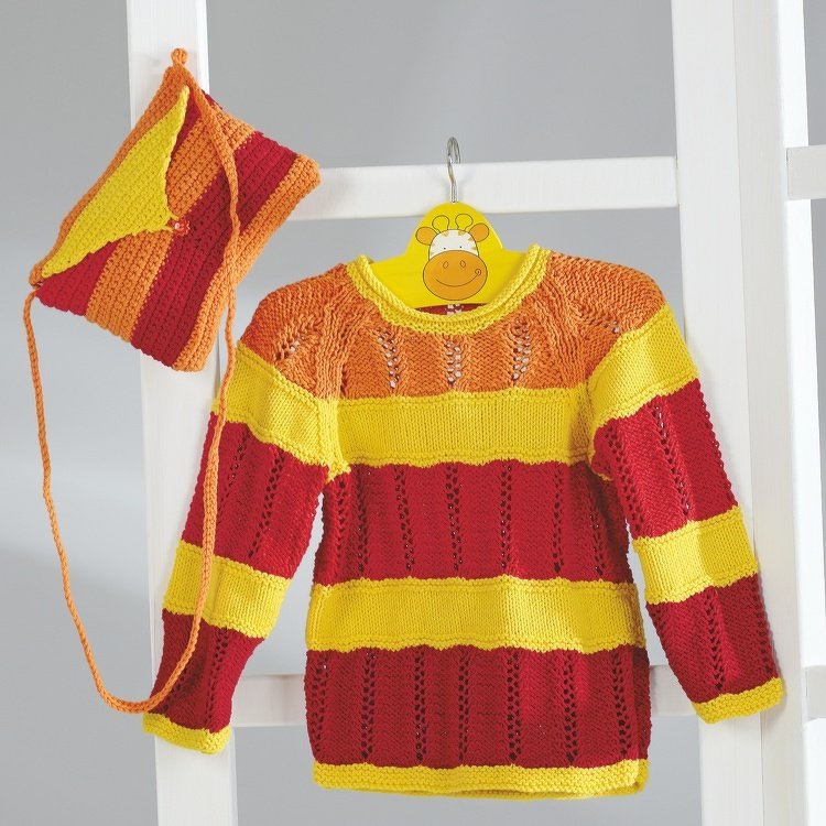 Strickanleitung Kinderpullover &amp; Täschchen "Piano" 755015