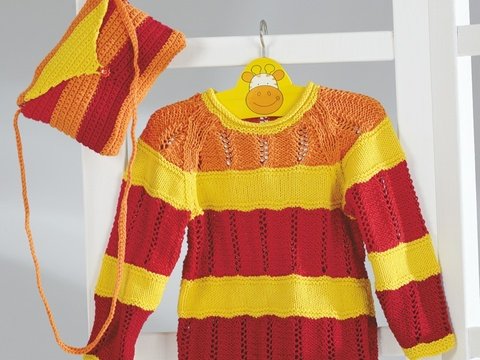 Strickanleitung Kinderpullover & Täschchen "Piano" 755015