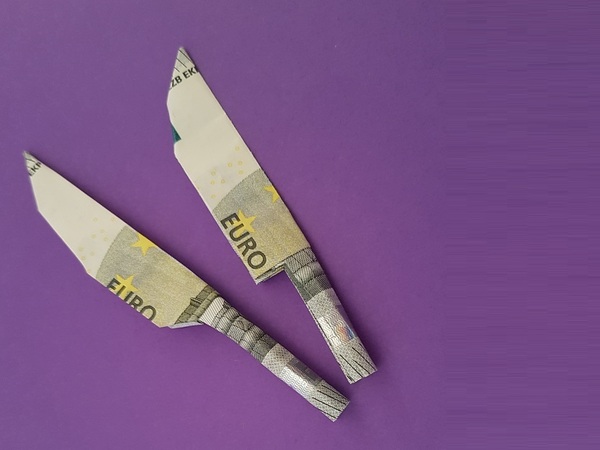 Origami Geldschein Messer und Hackbeil(*)