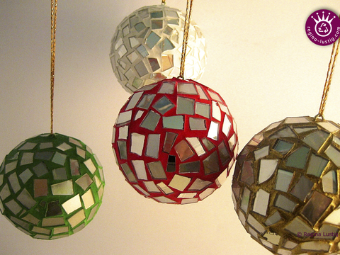 Weihnachtskugeln, Dekokugeln, Christbaumkugeln, Upcycling aus CDs und DVDs
