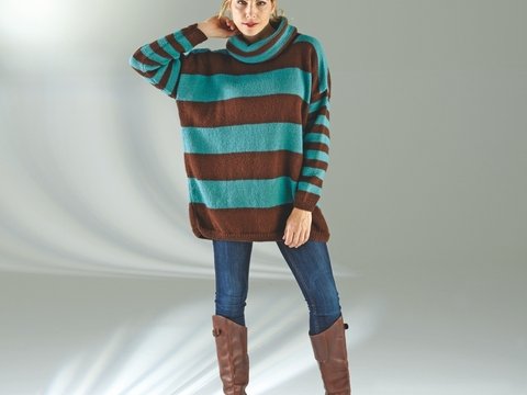 Strickanleitung Damenpullover "Sporty" 756004