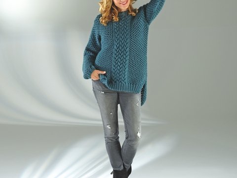 Strickanleitung Damenpullover "Sporty" 756001