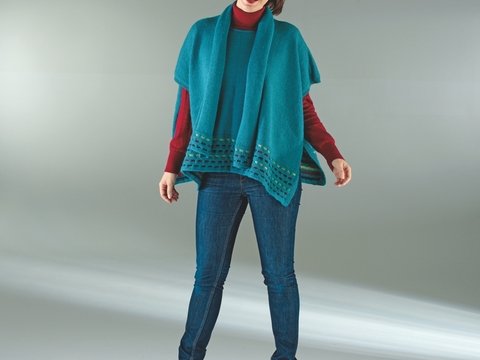 Strickanleitung Damenkurzponcho mit Schal "Ideal" 756037