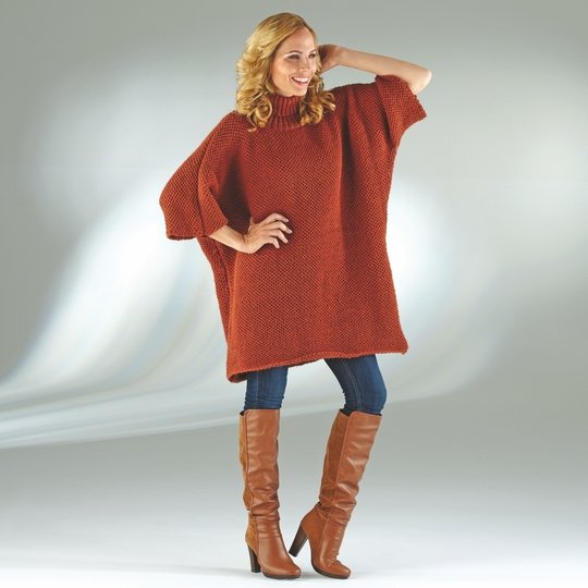 Strickanleitung Damenponcho-Pullover "Ideal" 756112