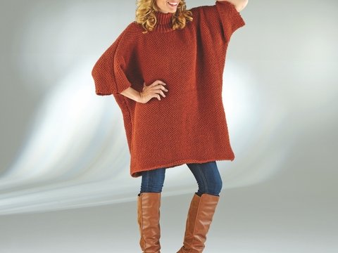 Strickanleitung Damenponcho-Pullover "Ideal" 756112