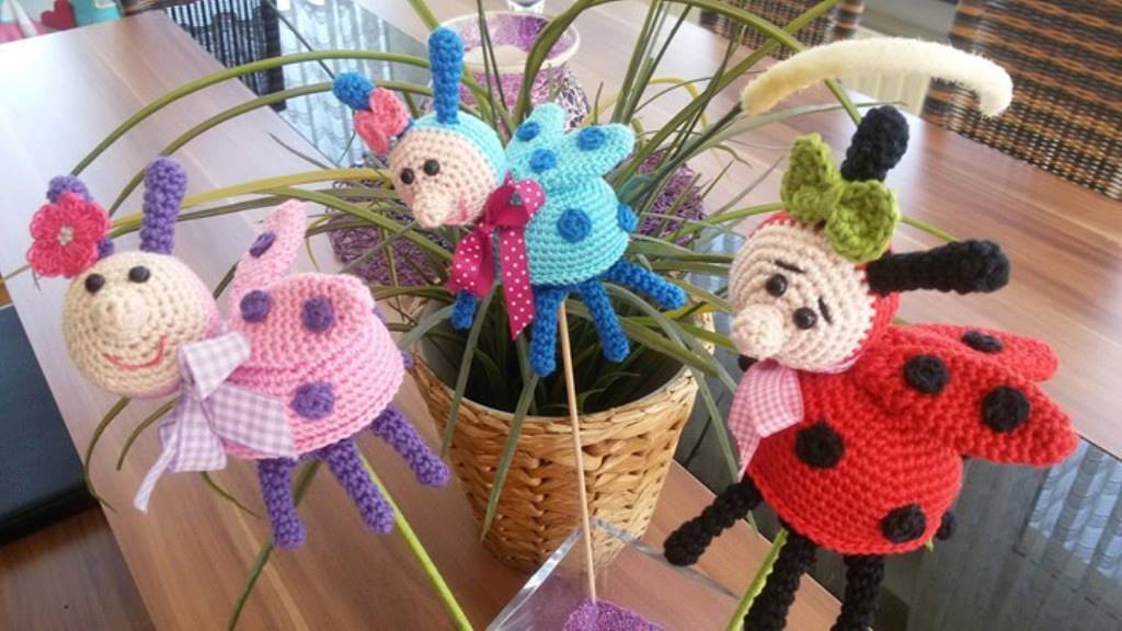 Häkelanleitung Blumenstecker Marienkäferchen - Bild 3