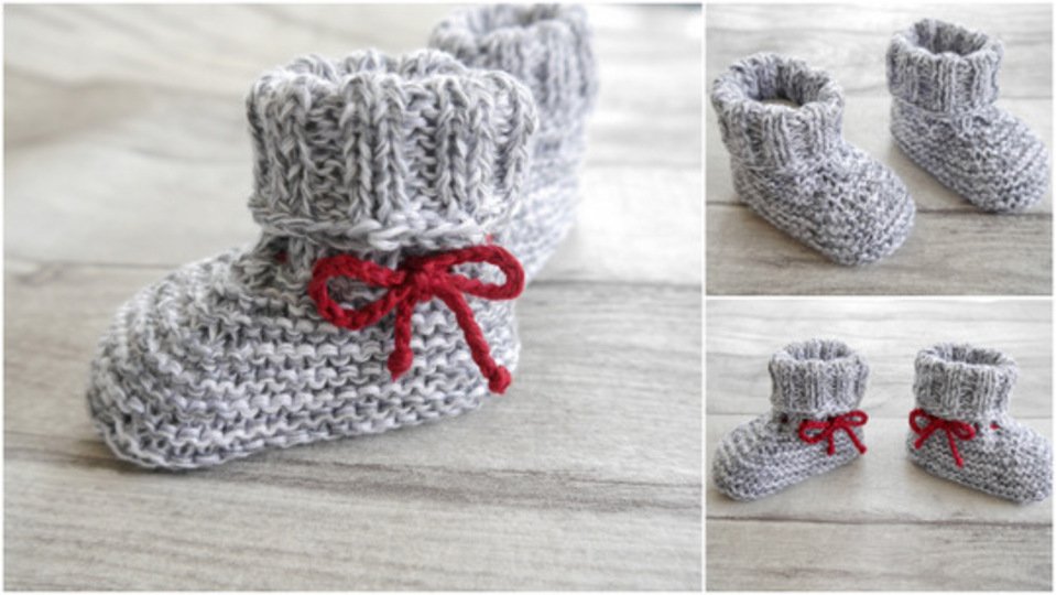 Knitting Pattern – Baby Set basic – Bootees, Cap, Scarf & Bib – No.168E-Set