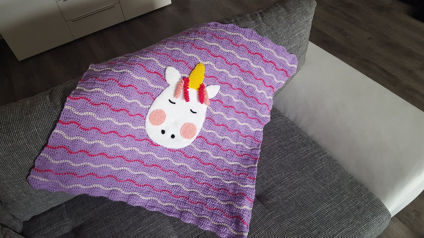 78 Häkelanleitung Babydecke Einhorn Einhorndecke 1