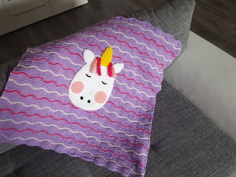 78 Häkelanleitung Babydecke Einhorn Einhorndecke 1