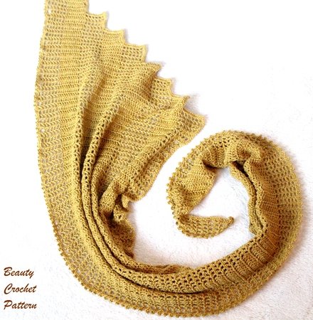 Asymmetrical Shawl "Golden Dragon"