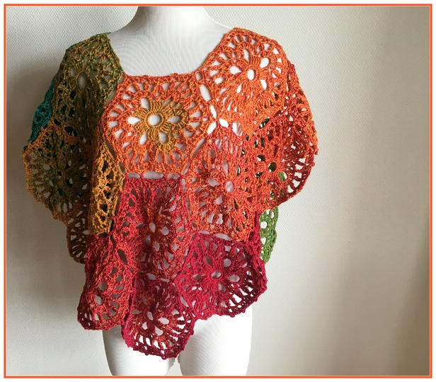 Poncho "DIAMANT" mit 1 Bobbel Woolly Hugs häkeln