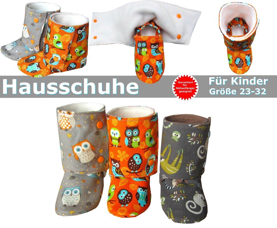 Kinder-Hausschuhe - Schnittmuster &amp; Nähanleitung