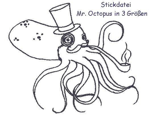 Stickdatei Mr. Octopus in 3 Größen - Bild 3