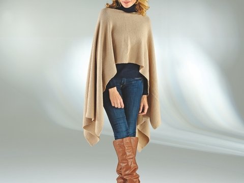 Strickanleitung Poncho "Merino extrafein" 756032