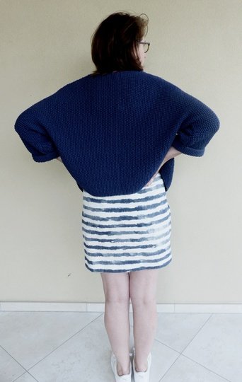 Saloppe Kurz-Jacke Strickanleitung Gr. S, M, L, XL (leicht)