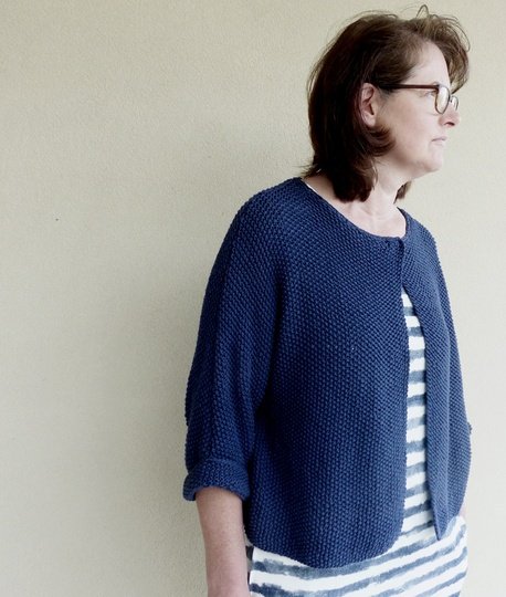 Saloppe Kurz-Jacke Strickanleitung Gr. S, M, L, XL (leicht)