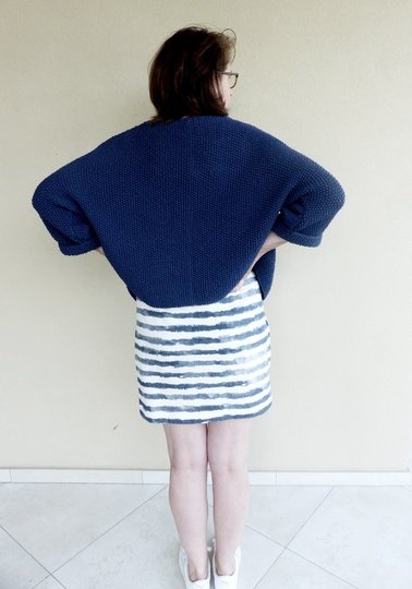 Saloppe Kurz-Jacke Strickanleitung Gr. S, M, L, XL (leicht)