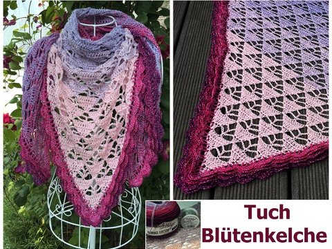Tuch "Blütenkelche" mit 1 Bobbel Woolly Hugs-COTTON häkeln