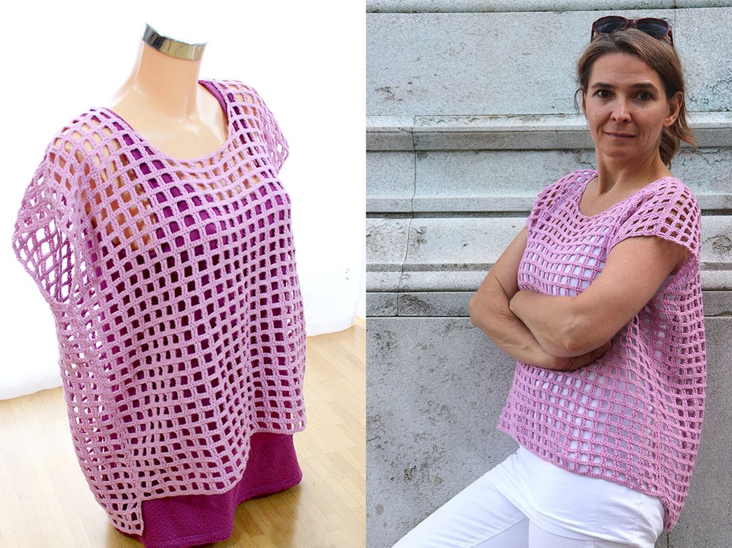 Top Tunika Netzshirt "Caro-Line" - Häkelanleitung