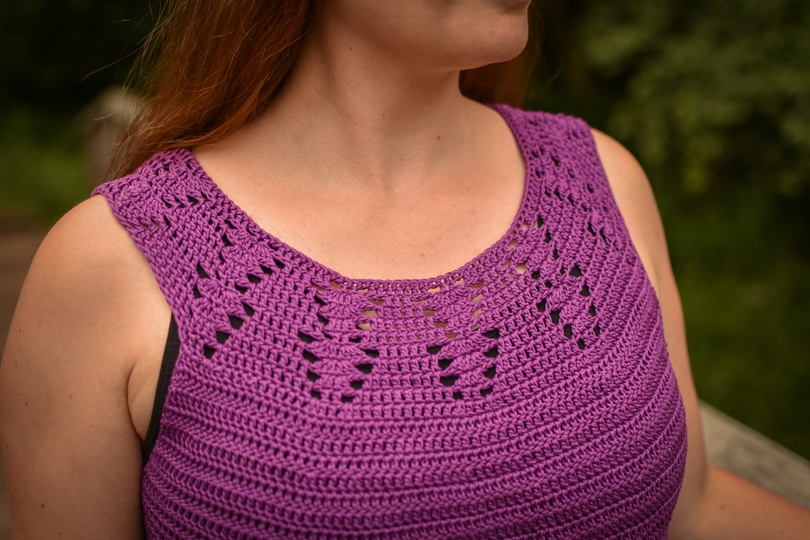 crochet pattern tunic shirt "Viola", size 34-48 (EU)