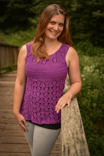 crochet pattern tunic shirt "Viola", size 34-48 (EU)