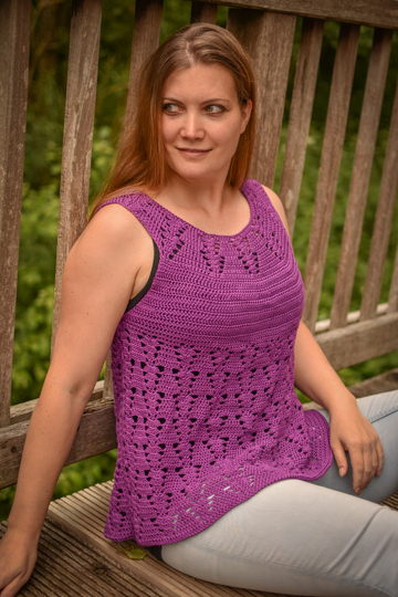 Häkelanleitung Shirt "Viola", Gr. 34-48