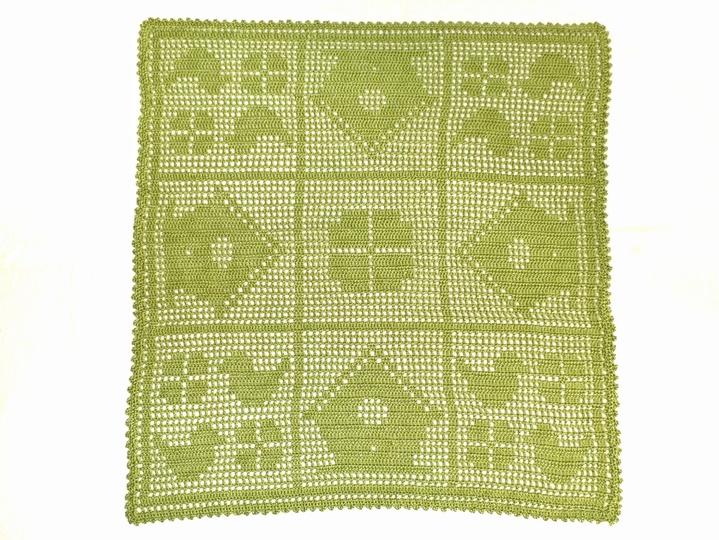 Häkelanleitung Tischdecke Vogelhaus