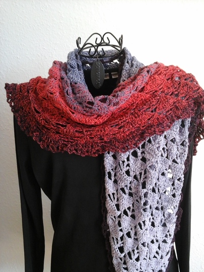 Tuch "Schatten" mit 1 Bobbel Woolly Hugs-COTTON häkeln