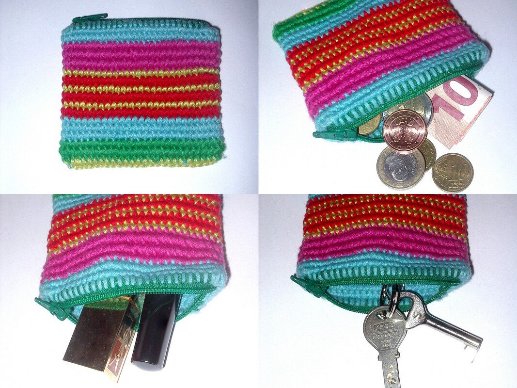 Häkelanleitung kleines Reißverschlusstäschchen/ Kleingeldbörse