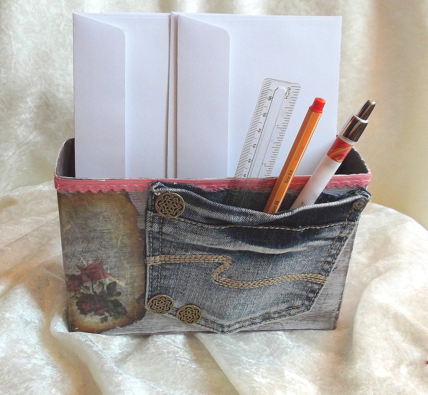 Deko Organizer Box aus einer alten Verpackung - Upcycling