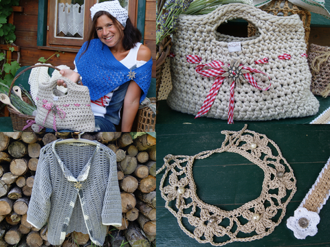 Trachtenhäkelei - 8 Anleitungen (Weste, Tuch, Tasche, Halskette, Clutch, Kopftuch, Windlicht, Lesezeichen)