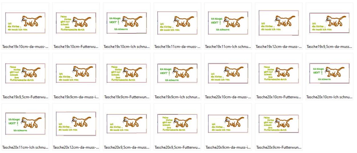 Stickdatei Handytasche Katze ITH Tasche