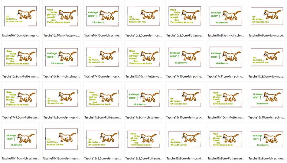 Stickdatei Handytasche Katze ITH Tasche