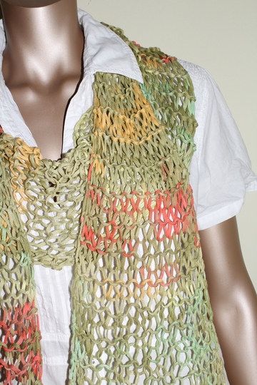 Strickanleitung luftiger Netzschal aus ca. 80 g Bändchengarn für Anfänger