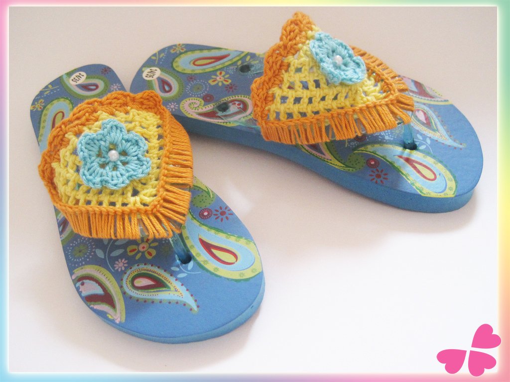 Häkellook für gekaufte Flip Flops (Größen 30/31 bis 44/45) - Bild 9