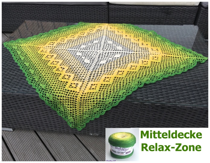 Mitteldecke "Relax-Zone" mit 1 Woolly Hugs BOBBEL-COTTON häkeln