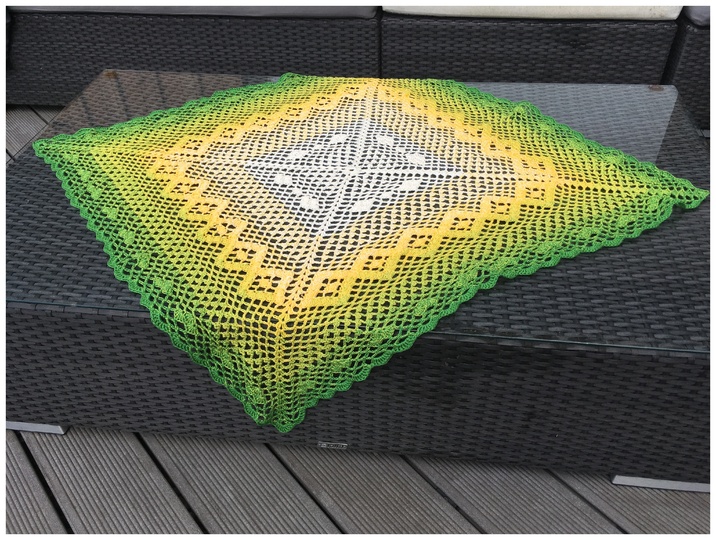 Mitteldecke "Relax-Zone" mit 1 Woolly Hugs BOBBEL-COTTON häkeln