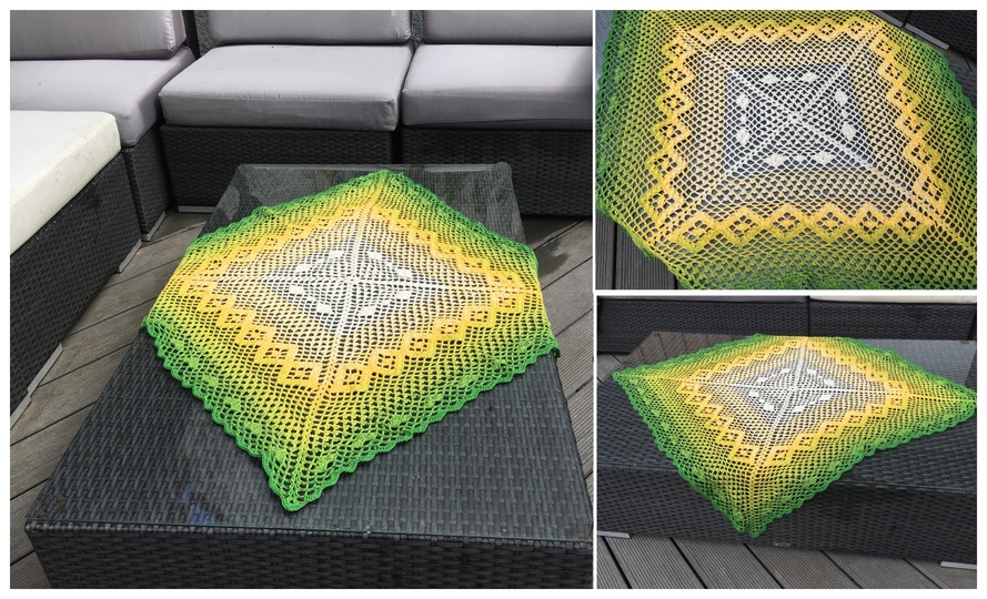 Mitteldecke "Relax-Zone" mit 1 Woolly Hugs BOBBEL-COTTON häkeln