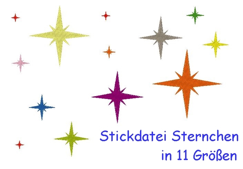 Stickdatei Sternchen in 11 Größen Stern